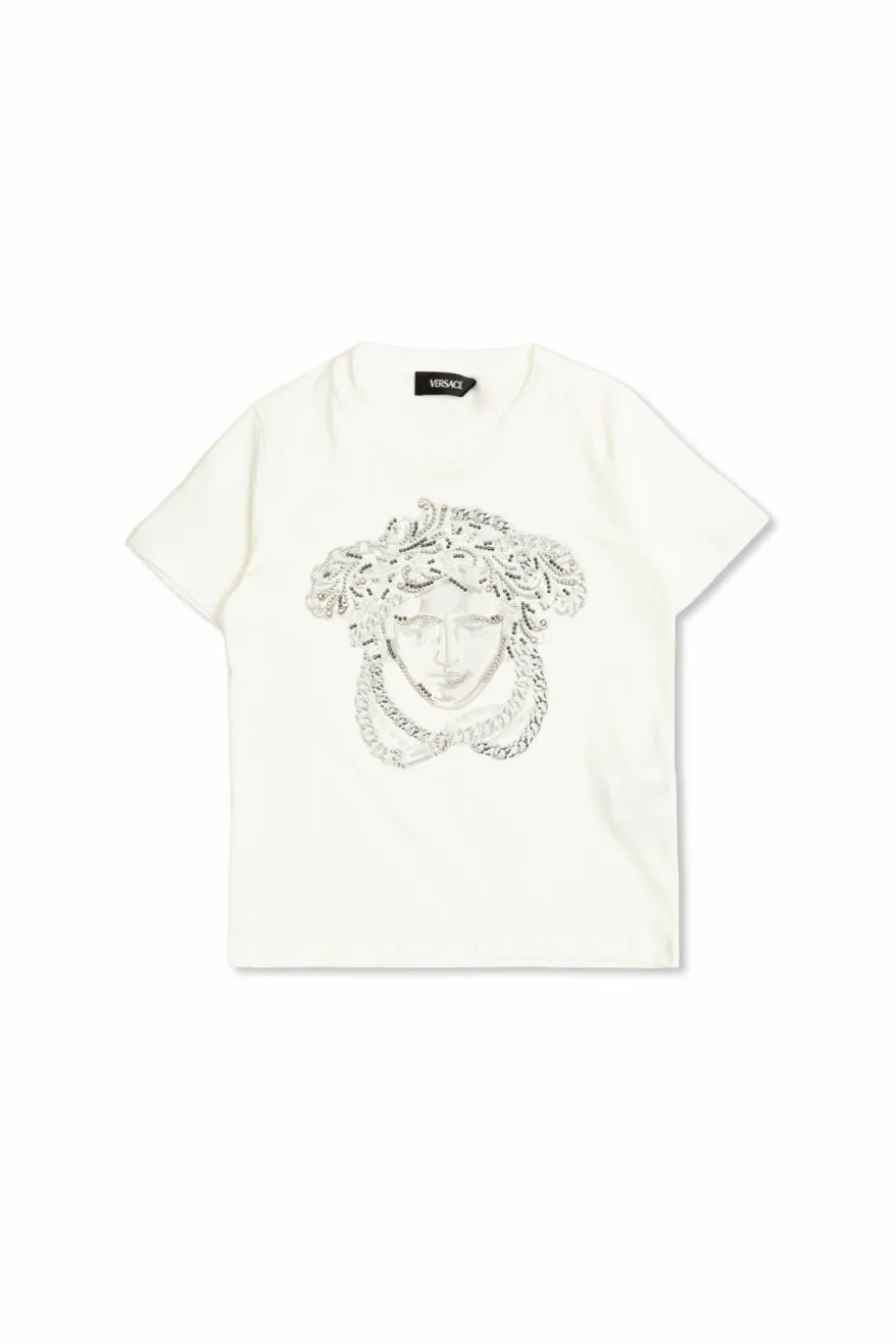 Versace Kids WHITE T-shirt with shimmering appliqués
