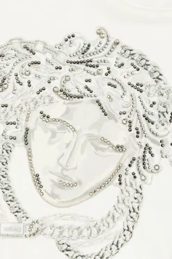 Versace Kids WHITE T-shirt with shimmering appliqués