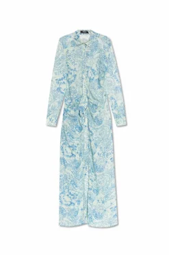 Versace light blue Dress with draping at the waist