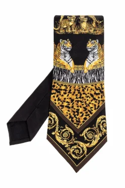 Versace MULTICOLOUR Silk tie with print