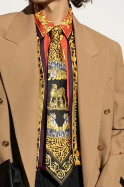 Versace MULTICOLOUR Silk tie with print