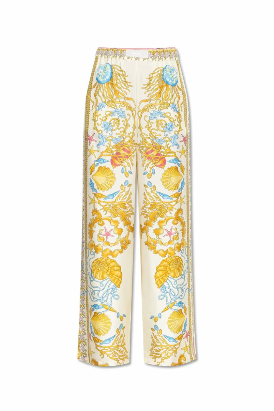 Versace MULTICOLOUR Silk trousers with "Underwater Barocco" print