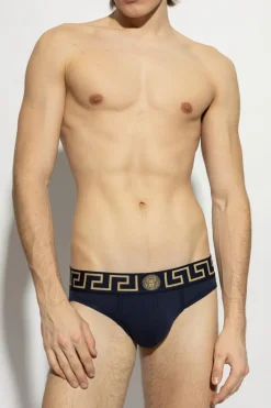 Versace NAVY BLUE Cotton briefs
