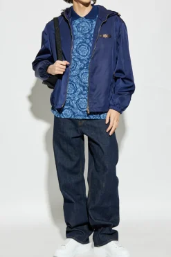 Versace NAVY BLUE Jacket with hood