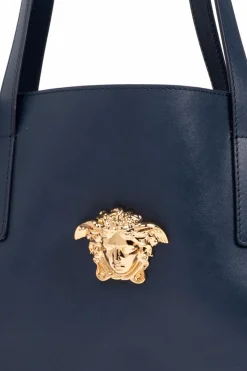 Versace NAVY BLUE Leather 'shopper' bag