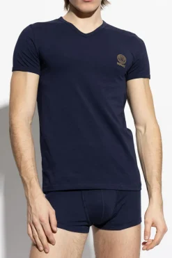 Versace NAVY BLUE Lingerie T-shirt with V-neck