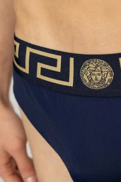 Versace NAVY BLUE Logo swim briefs