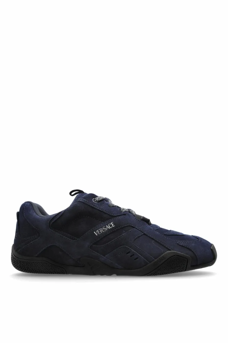 Versace NAVY BLUE Suede sports shoes