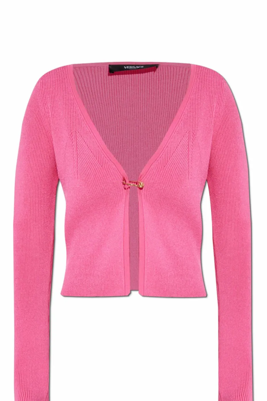 Versace PINK Cardigan with a safety pin closure