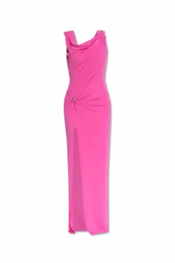 Versace PINK Dress with decorative safety pin and draping