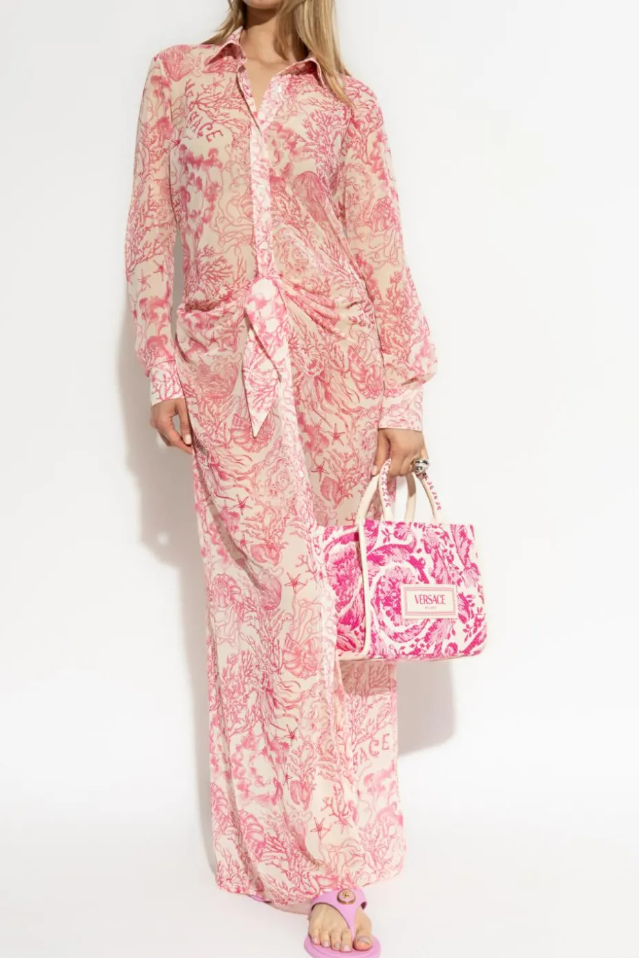 Versace PINK Dress with waist draping