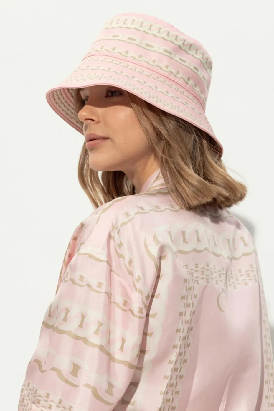 Versace PINK Hat with Versace Treasure print