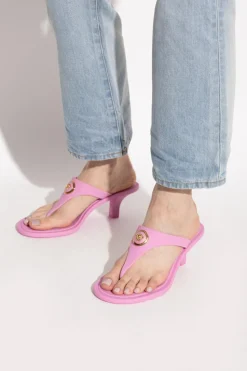 Versace PINK Heeled flip-flops