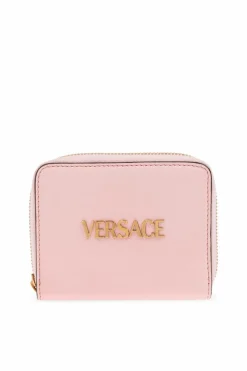 Versace PINK Leather wallet with logo