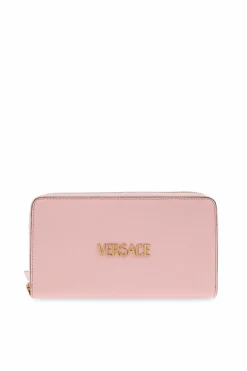 Versace PINK Leather wallet with logo