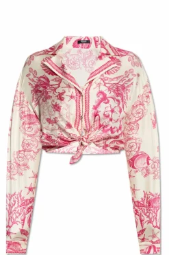 Versace PINK Short shirt with ‘Underwater Barocco’ print
