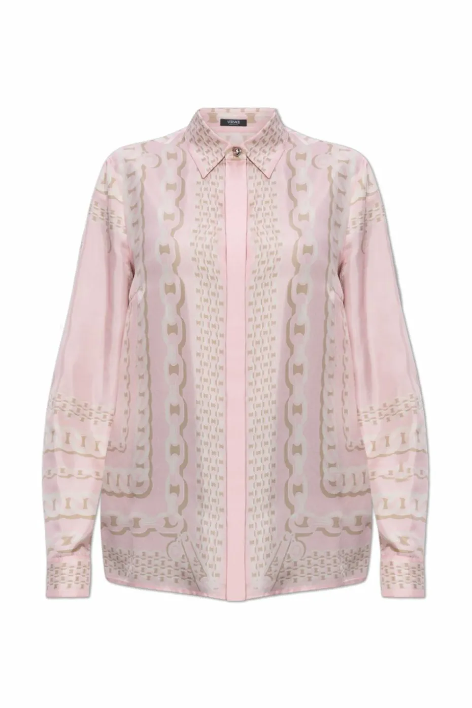 Versace PINK Silk shirt with concealed placket