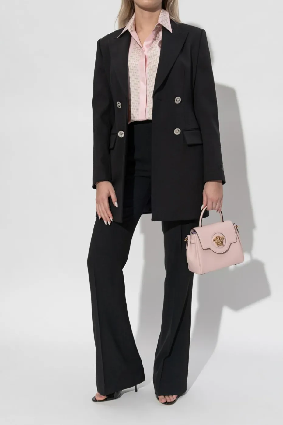 Versace PINK Silk shirt with concealed placket