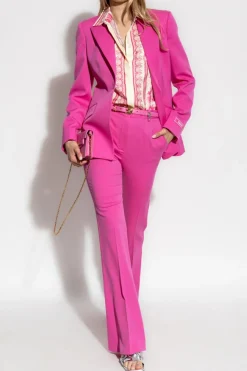 Versace PINK Wool pleated trousers