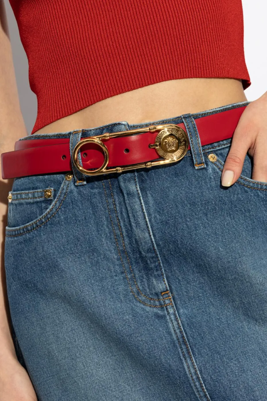 Versace RED Leather belt