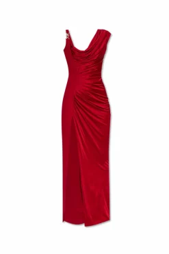 Versace RED Ruched Dress