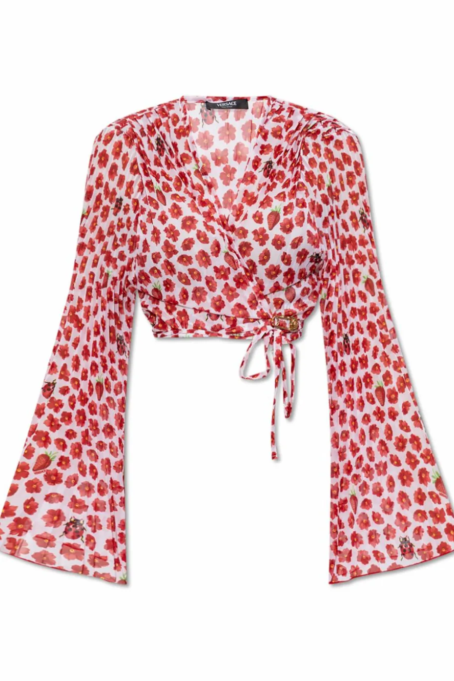 Versace RED Short pleated beach shirt