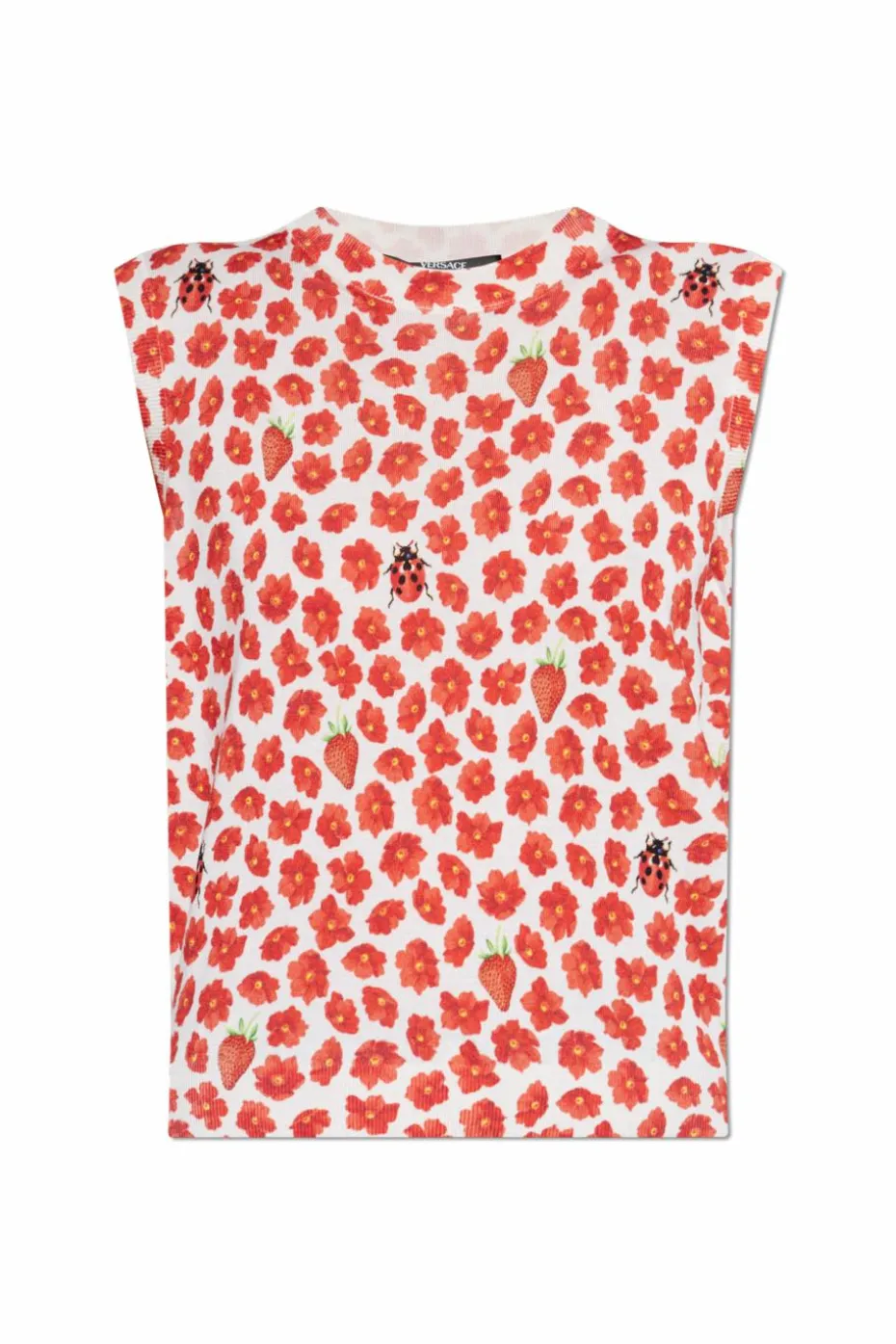 Versace RED Silk top with floral motif