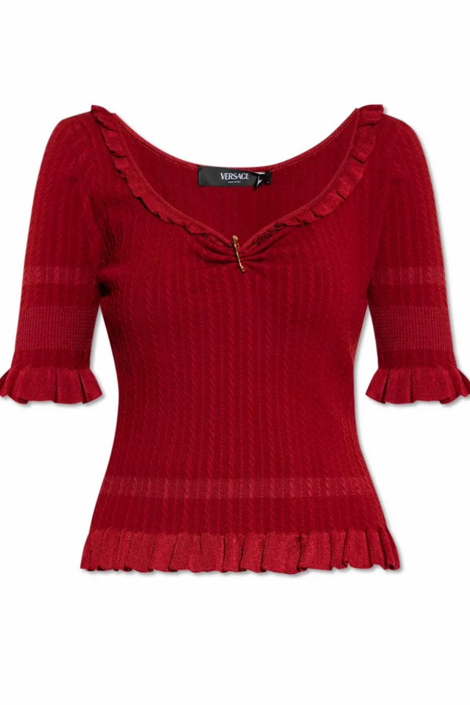 Versace RED Top with decorative safety pin