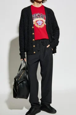 Versace RED T-shirt with shimmering appliqués