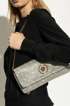 Versace SILVER Clutch with shimmering crystals