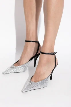 Versace SILVER Heeled shoes with shimmering sequins