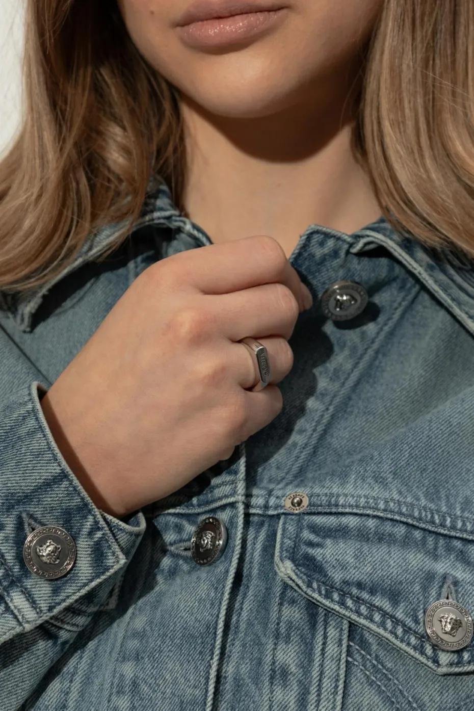 Versace SILVER Logo ring