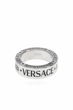 Versace SILVER Ring with engraved logo