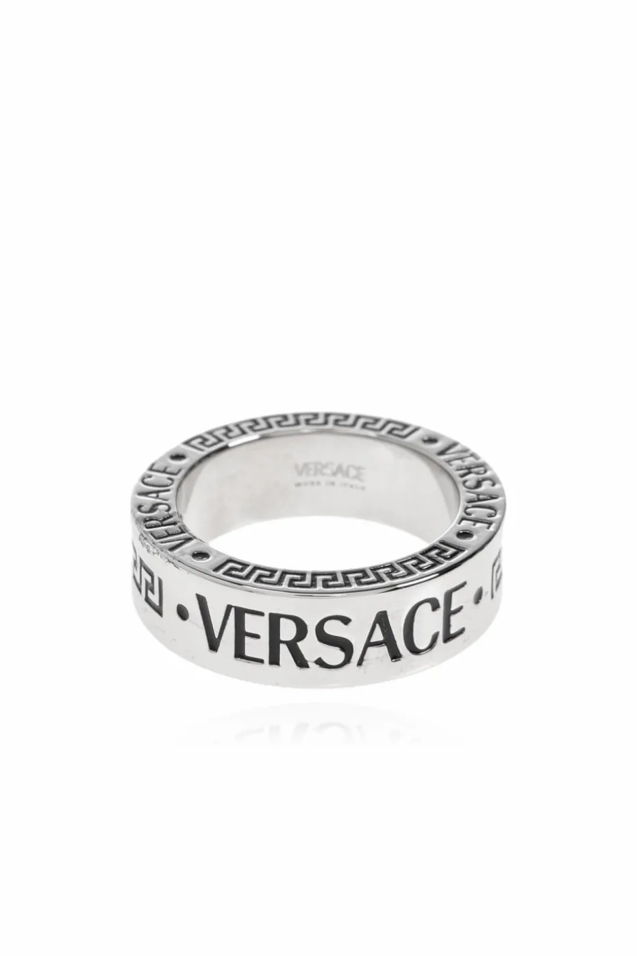 Versace SILVER Ring with engraved logo