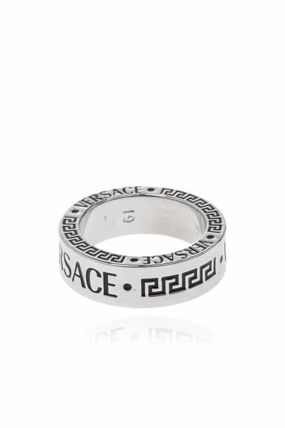 Versace SILVER Ring with engraved logo