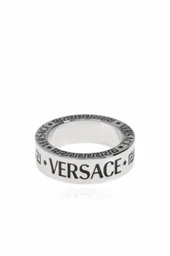 Versace SILVER Ring with engraved logo