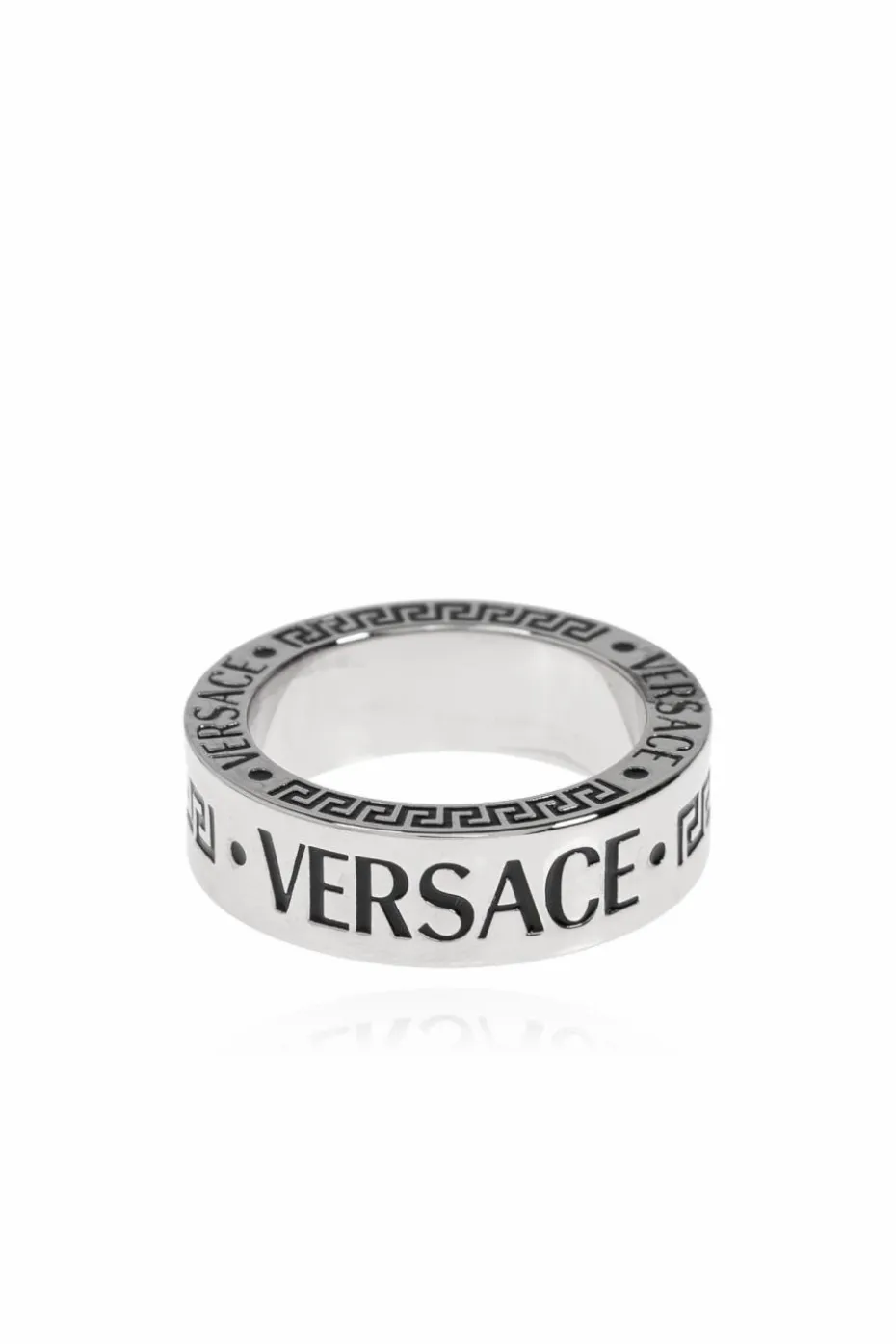Versace SILVER Ring with engraved logo