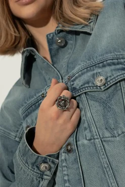Versace SILVER Ring with Medusa head motif