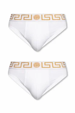 Versace WHITE Branded briefs 2-pack