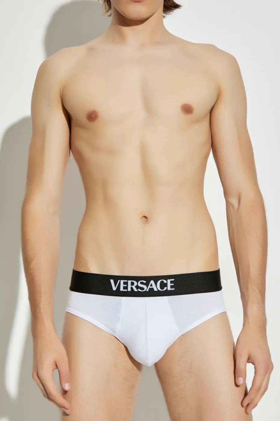 Versace WHITE Cotton briefs with logo