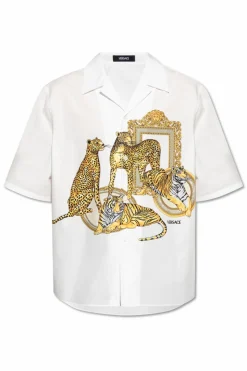 Versace WHITE Cotton shirt with print