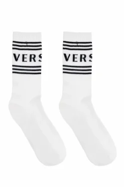 Versace WHITE Cotton socks with logo