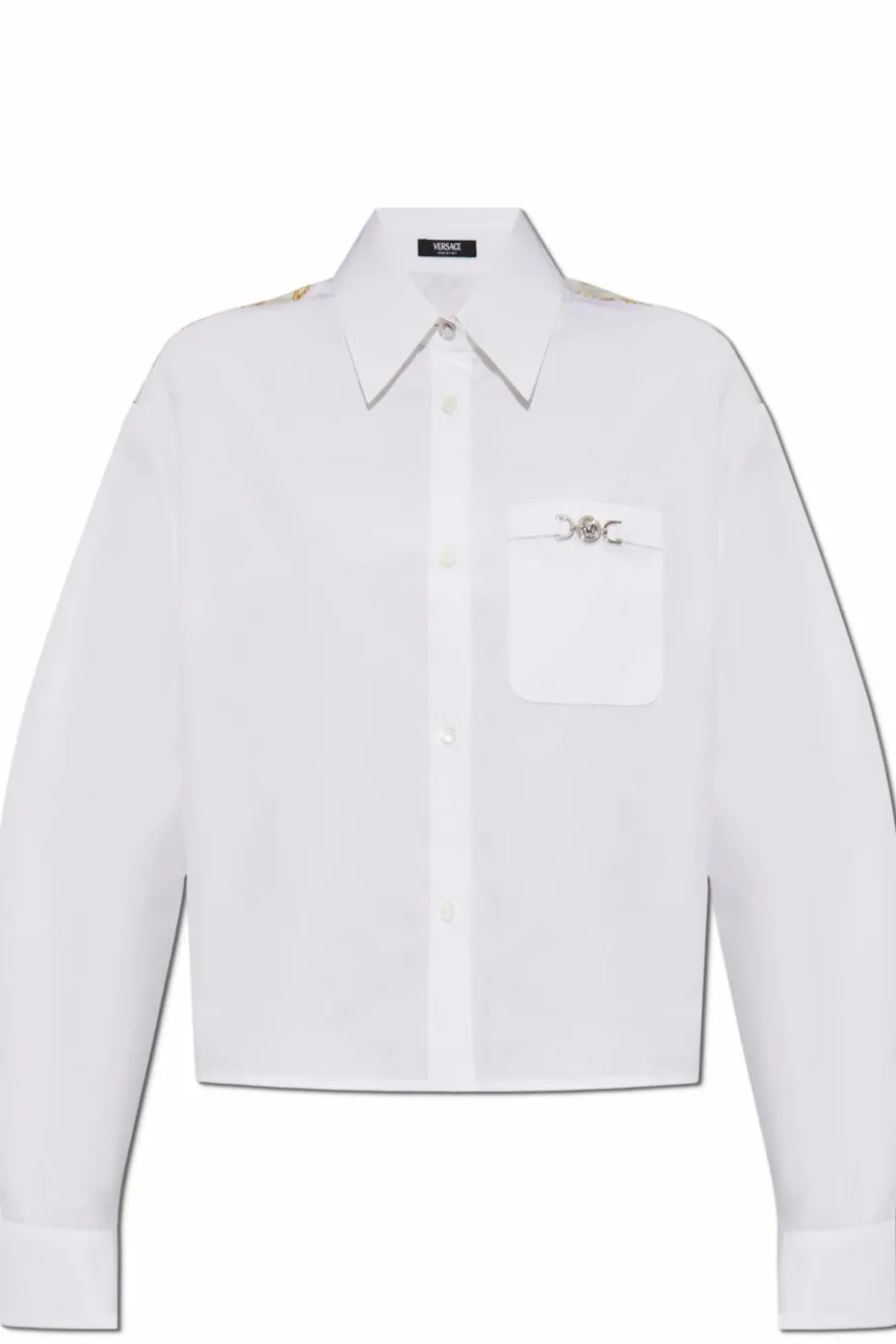 Versace WHITE Shirt with Gold Chain Stripes print