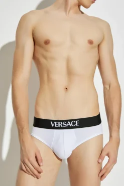 Versace WHITE Three-pack briefs with logo