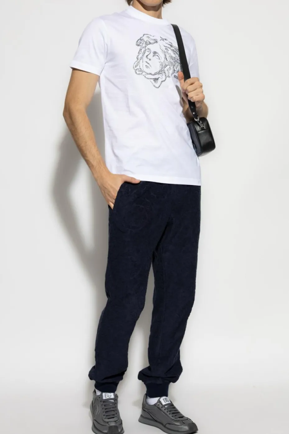 Versace WHITE T-shirt with shimmering sequins