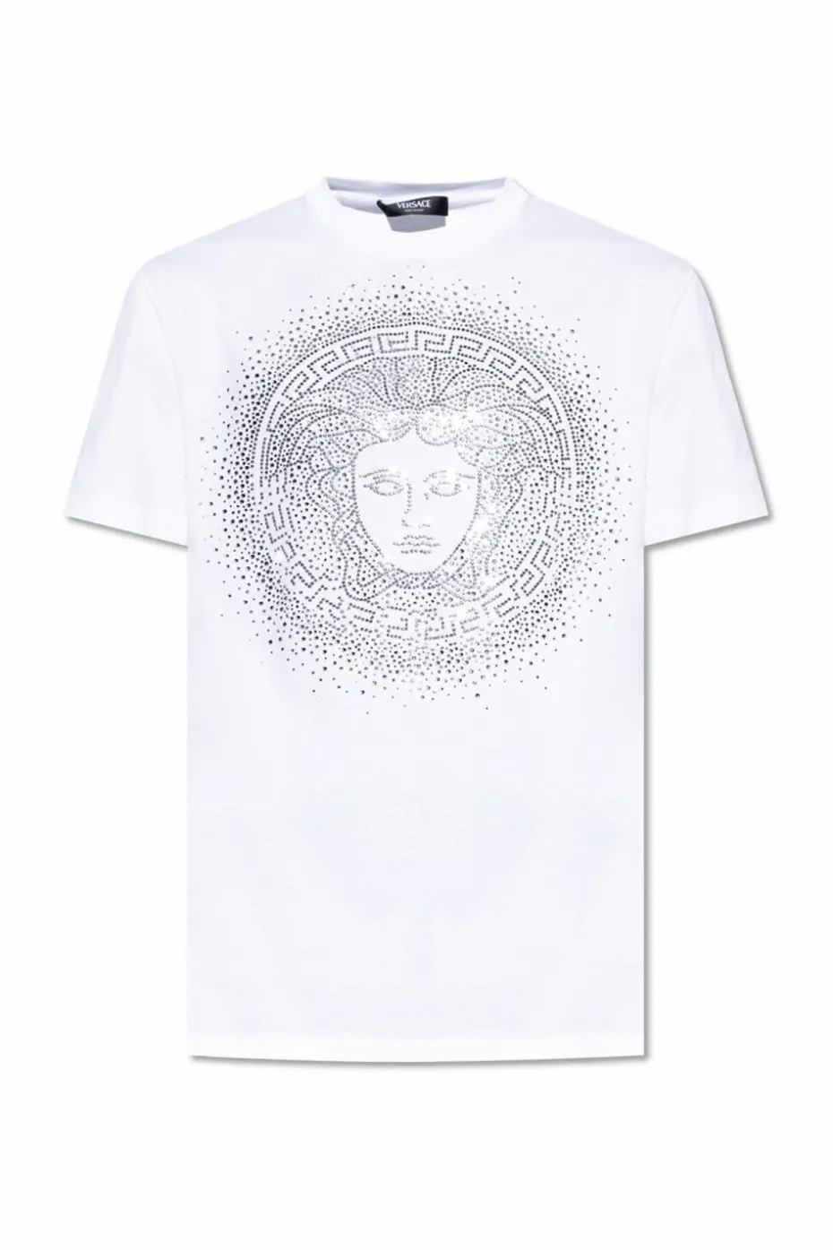 Versace WHITE T-shirt with shimmering appliqués