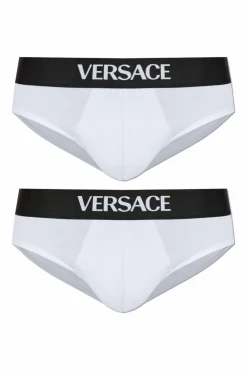 Versace WHITE Two-pack of cotton briefs