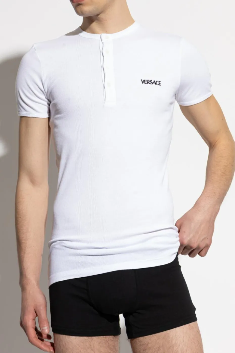 Versace WHITE Underwear T-shirt with embroidered logo