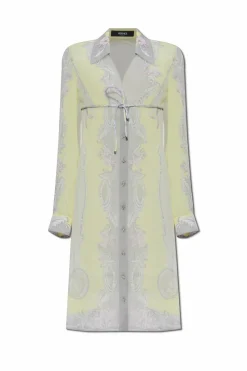 Versace YELLOW Dress with Medusa Cameo print
