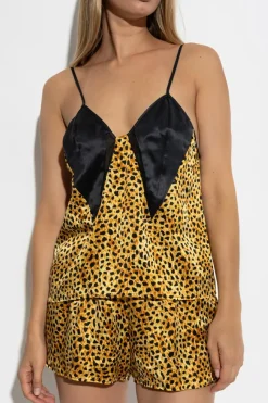 Versace YELLOW Silk top with animal motif